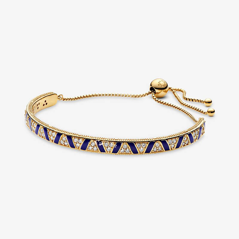 Cross Stripes & Stone Bracelet