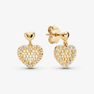Honey Comb Lace Heart Earrings
